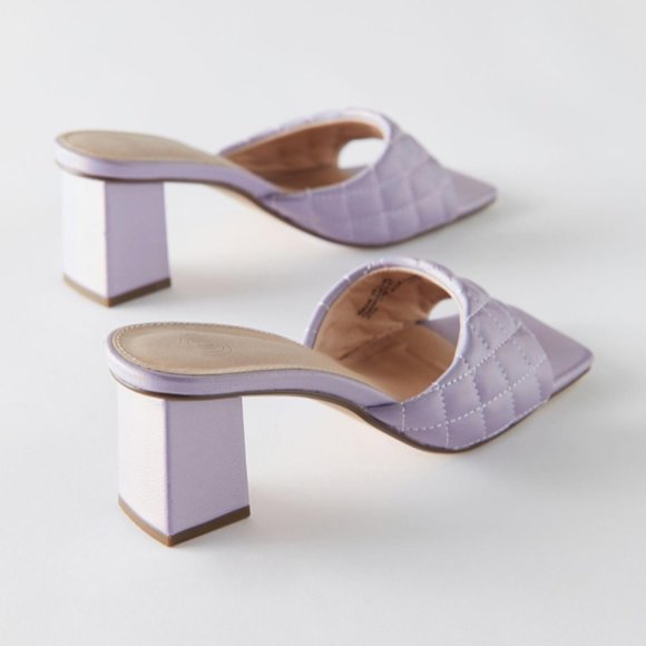 ⭐️ Callie Quilted Heeled Boho Peasant Hipster Hippie Art Farmhouse Mule Heels - Picture 4 of 6